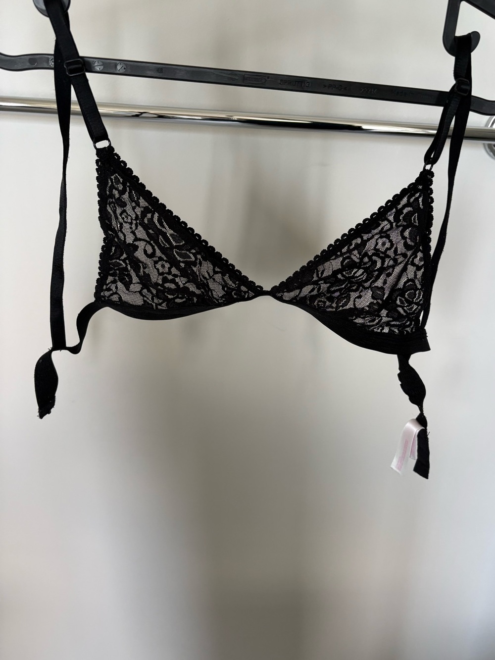 Material Girl Black Lace Triangle Bralette